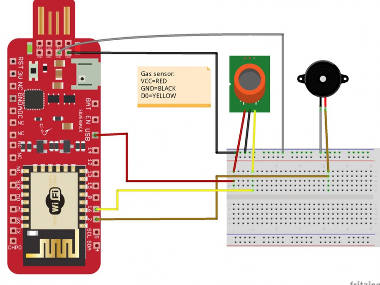 Smoke And Gas Detection Using Mq 2 Sensor And Piezo Buzzer